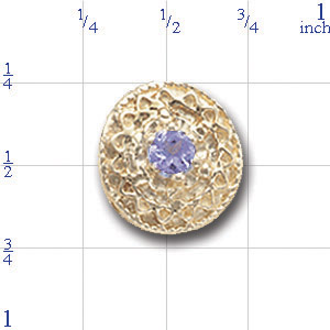A2596 14K ROUND SLIDE WITH 1 ROUND TANZANITE 